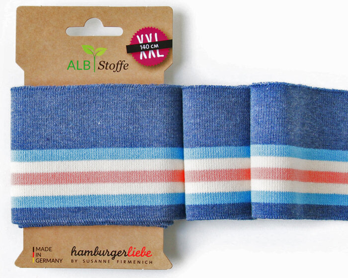 Bio-Bündchen CUFF ME COLLEGE CHECK POINT, jeansblau, Albstoffe