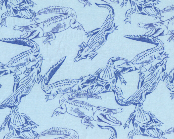 Baumwolljersey CROCODILES, Krokodile, hellblau
