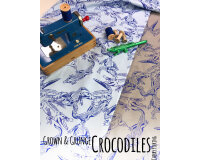 Baumwolljersey CROCODILES, Krokodile, hellblau