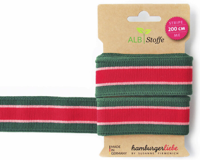 Strick-Band STRIPE ME COLLEGE CHECK POINT, Streifen, moosgrün, Albstoffe