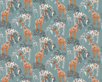 Baumwollstoff FLORIAN, Giraffen, mintgrün