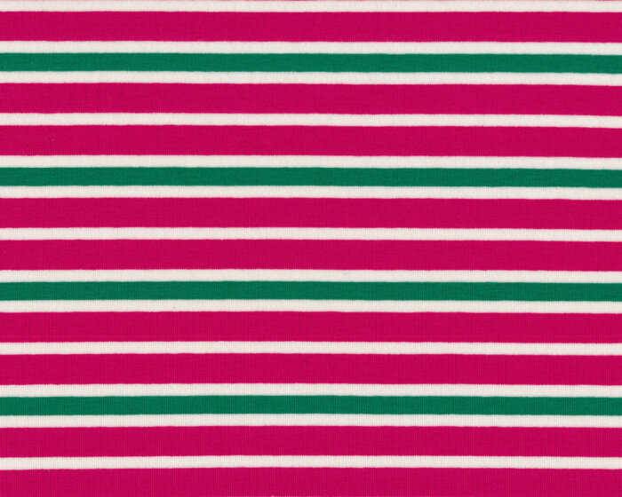 Viskose-Jersey NORI, Streifen, fuchsia-grün