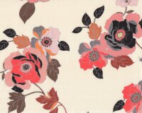 Viskosesatinstoff BIANCA, Anemonen, altrosa