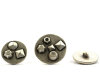 Metallknopf BILLY IDOL mit Nietenelementen, Union Knopf 25 mm