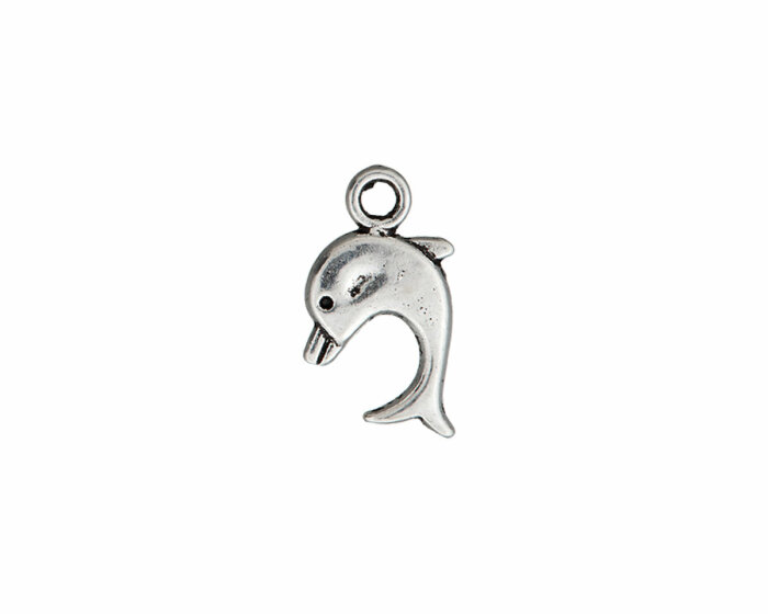 Metallzierteil DELFIN, Anhänger in altsilber, Union Knopf