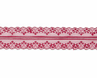 15 m Spitzenband, beidseitige Bogenkante, 36 mm, weinrot