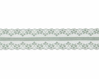 15 m Spitzenband, beidseitige Bogenkante, 36 mm, mintgrün