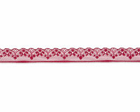 18 m Spitzenband, Bogenkante, 18 mm, weinrot