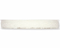 20 m Spitzenband, Blüten-Bogenkante, 15 mm, weiß