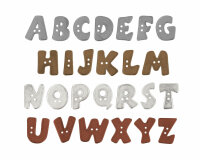 Buchstabenknopf ALPHABET, metallic, Union Knopf altsilber S