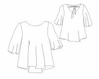 Zwischenmass Schnittmuster BLUSE MIT V-AUSSCHNITT 168 M (Mittlerer Umfang)