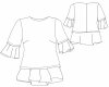 Zwischenmass Schnittmuster BLUSE MIT VOLANTS