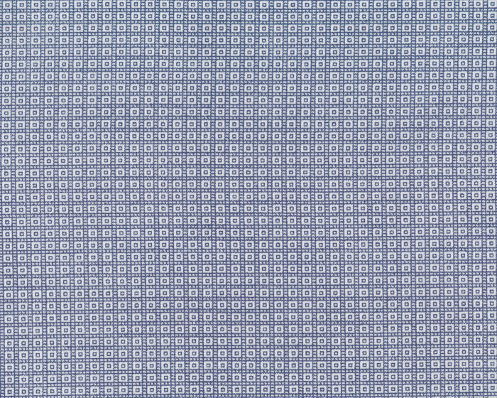 Designer Baumwollstoff aus Italien SMITH, Kästchen, blau-weiß