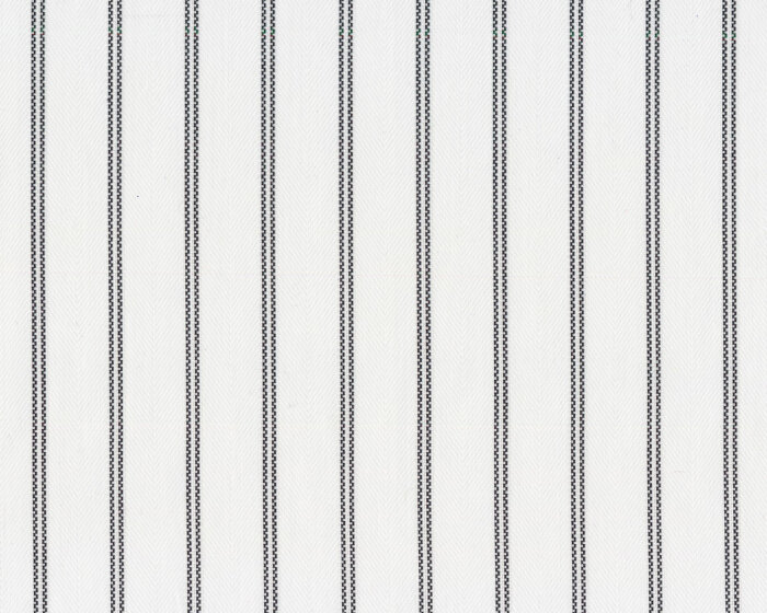 Designer Hemdenstoff CARUSO aus Italien, Nadelstreifen, weiß-schwarz