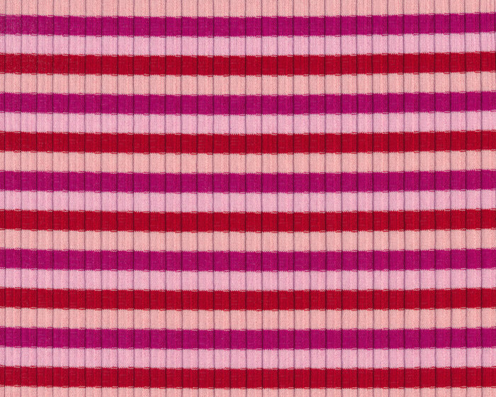 Designer Rippenstrick aus Italien RIZZO, breite Streifen, rosa-rot