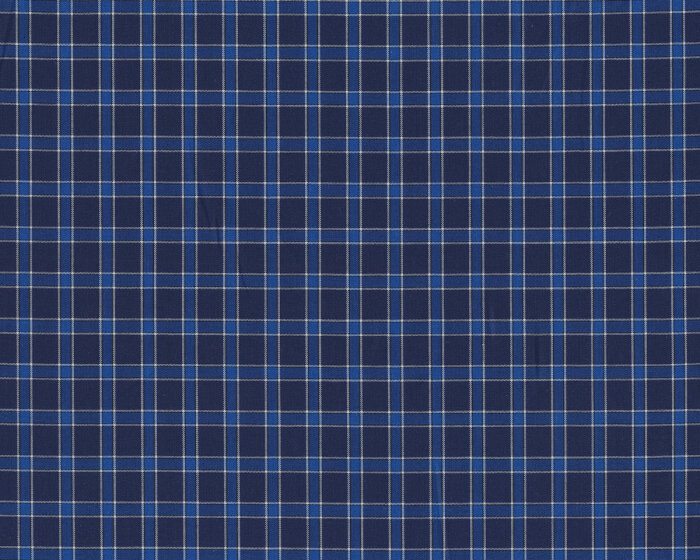 Designer Hemdenstoff CONTINI aus Italien, Gitter-Karo, blau