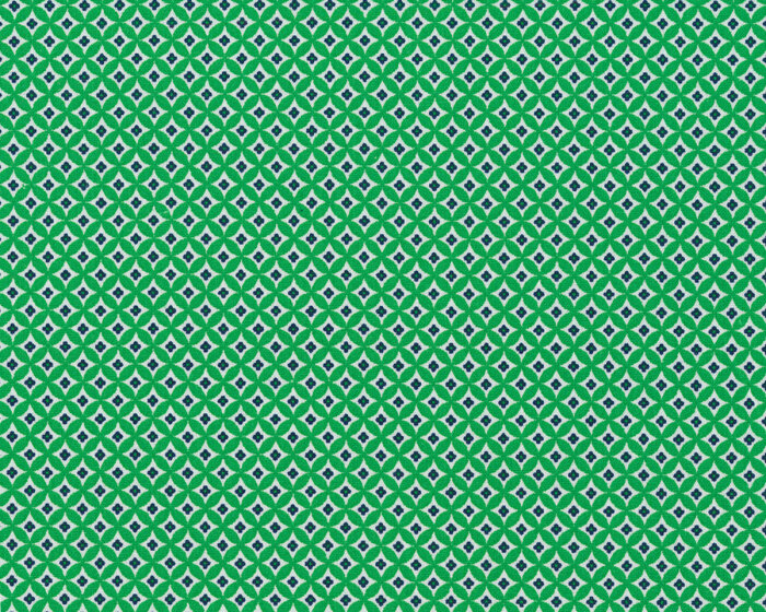 Designer Baumwollstoff aus Italien SMITH, Rautenkreise, grün