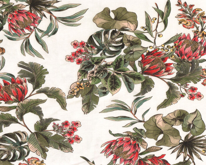 Designer-Viskose-Stretch MARTINO, Protea, gebrochenes weiß