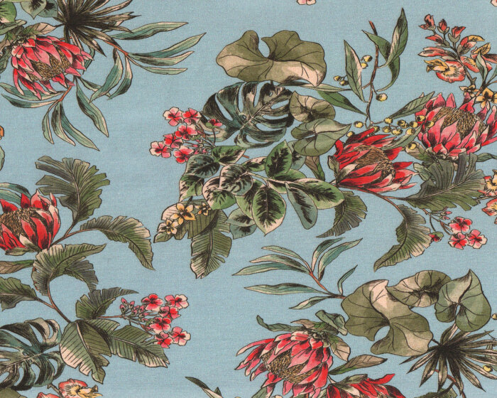 Designer-Viskose-Stretch MARTINO, Protea, taubenblau