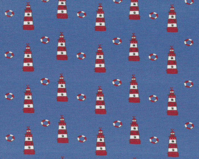 Designer-Viskose-Stretch MARINO, Baywatch, jeansblau-rot