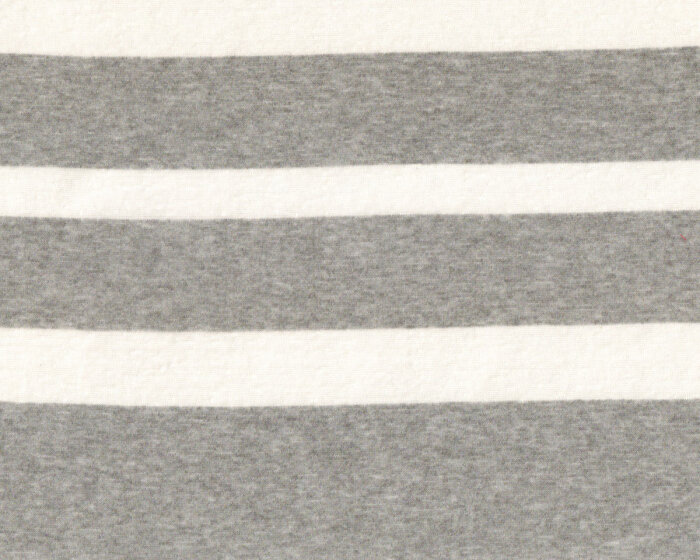 Designer Leinen-Strickstoff PAULS, Blockstreifen, steingrau-natur