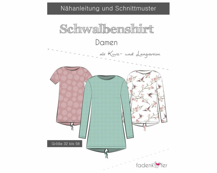Damen-Schnittmuster Schwalbenshirt, fadenkäfer