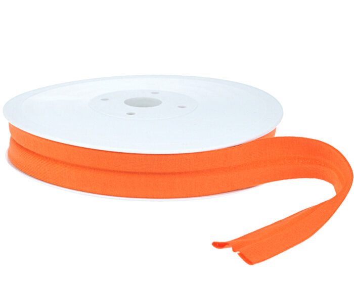 Baumwolljersey-Schrägband ELASTIC, einfarbig, 20 mm orange