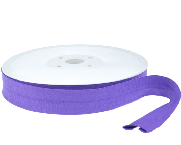 Baumwolljersey-Schrägband ELASTIC, einfarbig, 20 mm lila