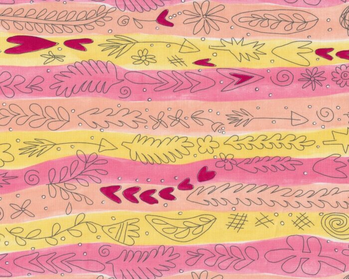 Patchworkstoff THE DRESS, Blätterstreifen, rosa, Free Spirit