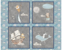 90-cm-Rapport Patchworkstoff ADVENTURES IN THE SKY, Traumabenteuer