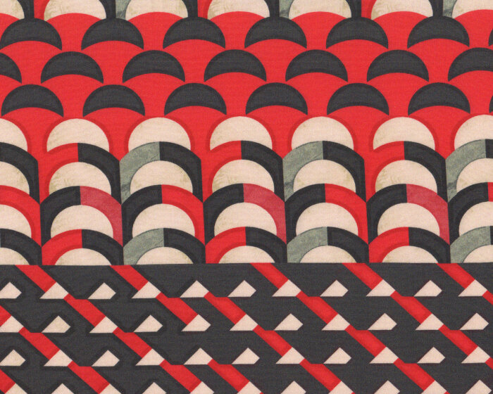 Viskosestoff BEATE, Dachziegel-Muster, pastellrot