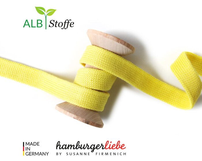Hoodie-Kordel CORD ME UNI, flach, Albstoffe 20 mm gelb