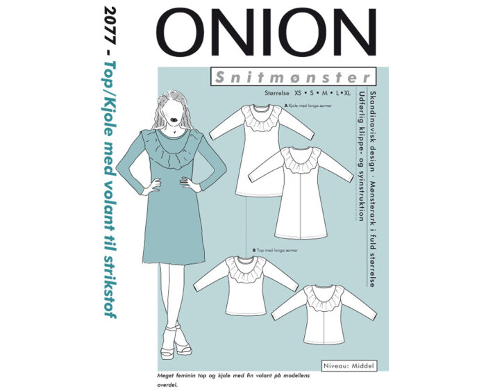 1 Ansichtsexemplar Kleid mit Volant, Schnittmuster ONION 2077