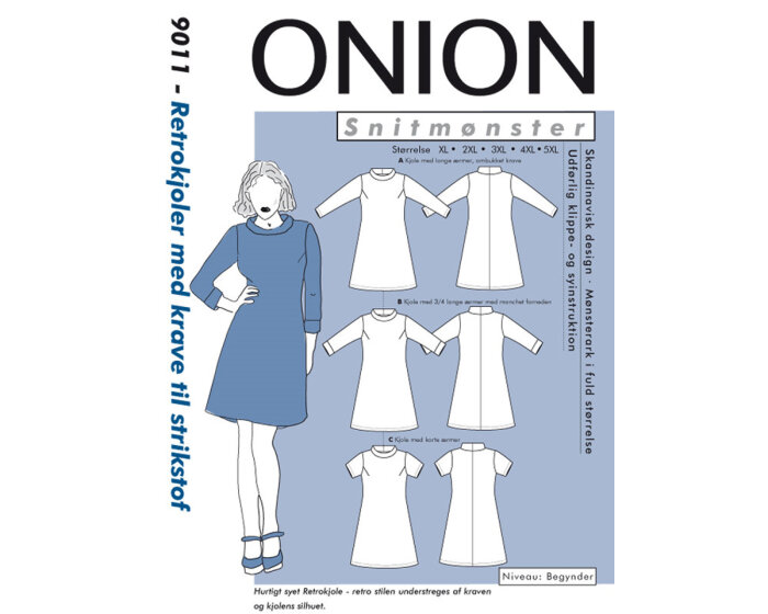 Kleid mit Rollkragen, PLUSGRÖSSE, Schnittmuster ONION 9011