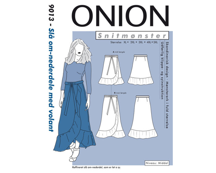 Rock mit Volant, PLUSGRÖSSE Schnittmuster ONION 9013