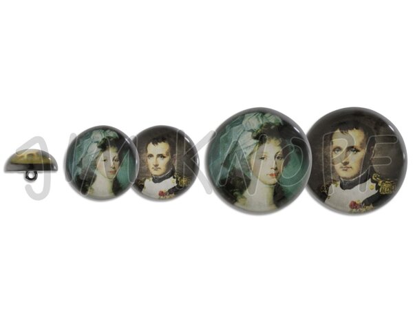 Gewölbter Kunststoffknopf mit Steg LUISE & NAPOLEON Luise 30 mm