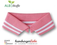 Polokragen zum Annähen POLO ME COLLEGE, rosa, Albstoffe S, 38 cm