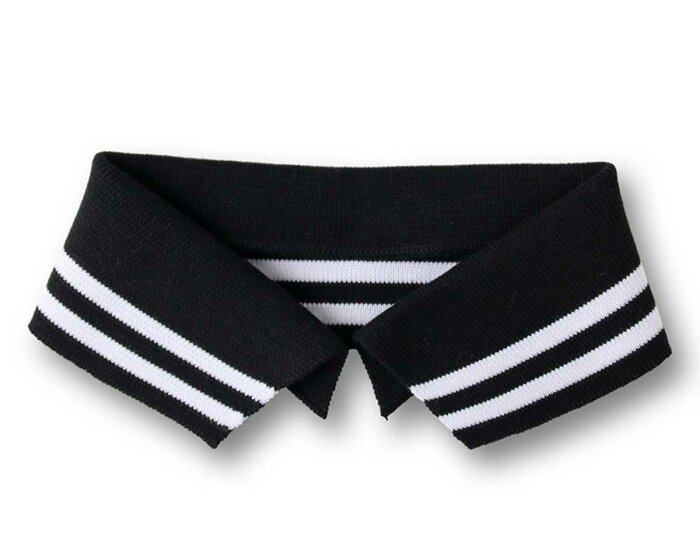 Polokragen zum Annähen POLO ME COLLEGE, schwarz, Albstoffe S, 38 cm