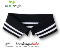 Polokragen zum Annähen POLO ME COLLEGE, schwarz, Albstoffe S, 38 cm
