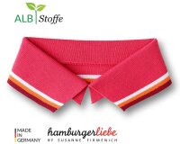 Polokragen zum Annähen POLO ME COLLEGE, pastellrot-orange, Albstoffe S, 38 cm