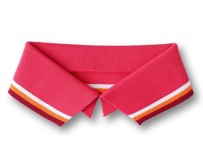 Polokragen zum Annähen POLO ME COLLEGE, pastellrot-orange, Albstoffe L, 43 cm