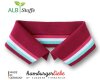 Polokragen zum Annähen POLO ME COLLEGE, Streifen, fuchsia-mint, Albstoffe