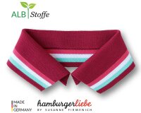 Polokragen zum Annähen POLO ME COLLEGE, fuchsia-mint, Albstoffe S, 38 cm