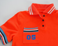 Polokragen zum Annähen POLO ME COLLEGE, rosa-blau, Albstoffe S, 38 cm