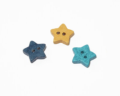 Kinderknopf aus Keramik STERNE, Jim Knopf blau