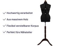 Schneiderpuppe LADY VALET, größenverstellbar, schwarz oder natur M natur