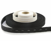 Lochgummiband, weiß und schwarz schwarz 15 mm