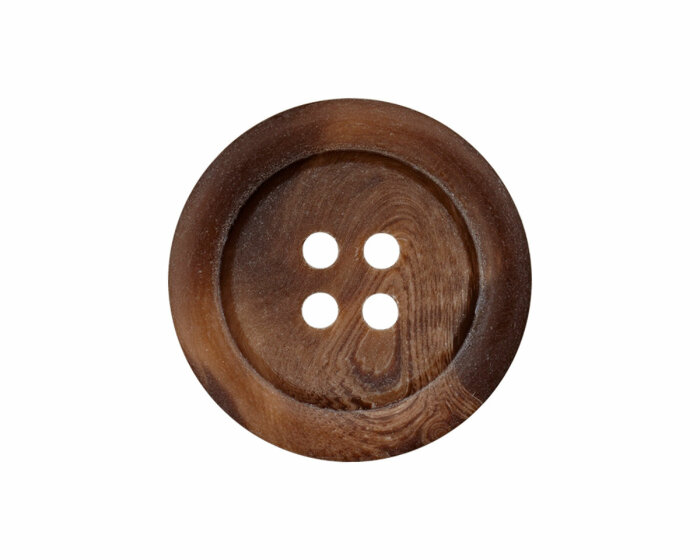 Kunststoffknopf in Steinnussoptik, matt, Union Knopf braun 25 mm