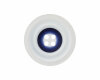 Kunststoffknopf mit Relief-Ringen, Union Knopf weiß-blau 11 mm