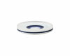 Kunststoffknopf mit Relief-Ringen, Union Knopf weiß-blau 15 mm